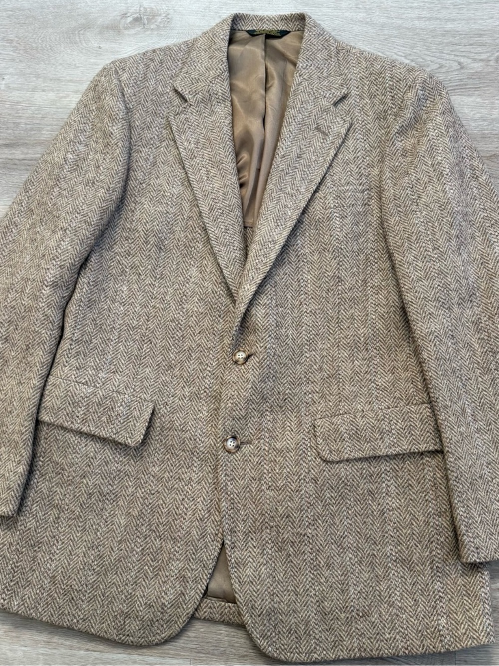 Vintage 1950s 60s Harris Tweed Blazer Mens 40R Scottish Wool UNION MADE in USA
